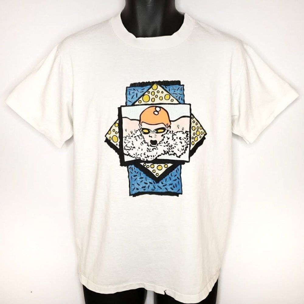 Competitive Swimming T Shirt Vintage 90s Butterfly Swimmer 50/50 Made In USA Men